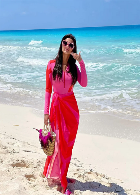 New Sexy Long Sleeve With Cover Up Swimsuit and Skirt CODE: KAR3885