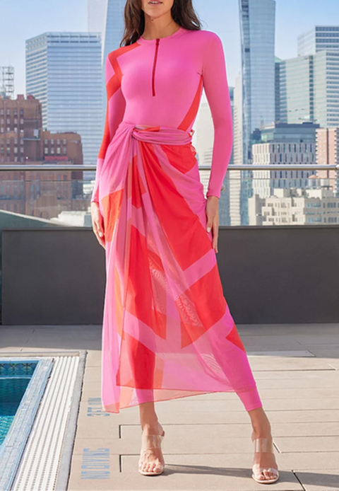 New Sexy Long Sleeve With Cover Up Swimsuit and Skirt CODE: KAR3885