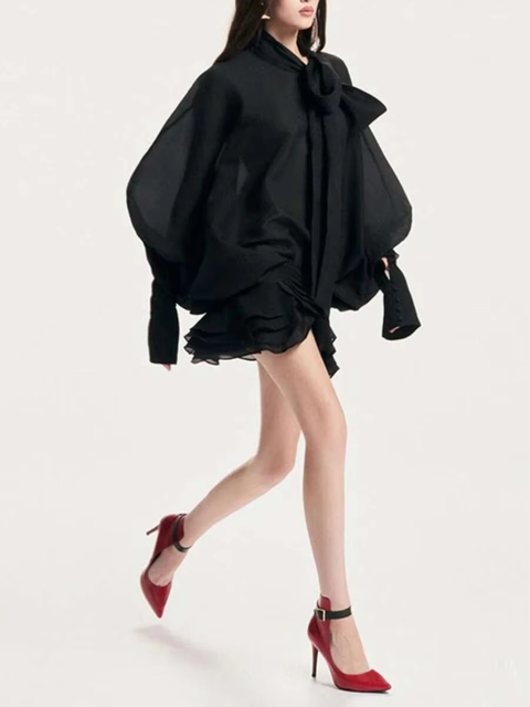 New Fashion O Neck Long Sleeve Mini Dress CODE: KAR3888