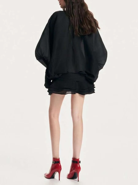 New Fashion O Neck Long Sleeve Mini Dress CODE: KAR3888