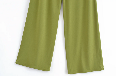 New Backless Top With Solid Wide-leg Pant Set CODE: KAR3901