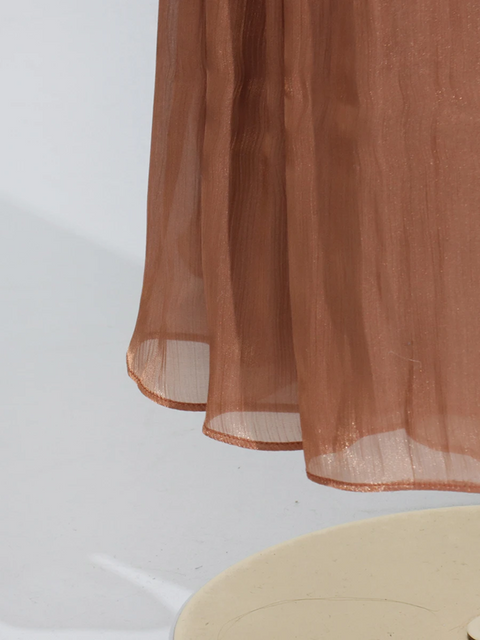 New Scarf Collar Lantern long Sleeve Minimalist Folds Maxi Dress CODE: KAR3904