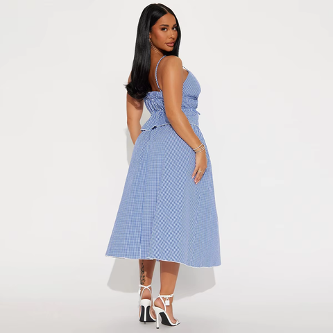New Sweet Front Lace Up Tops - Long Skirt 2Piece Set CODE: KAR3908