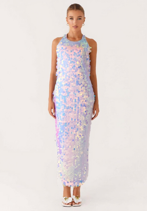 New Shiny Sparkling Sleeveless Slim Party Long Dress CODE: KAR3913