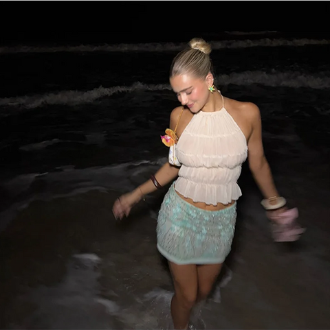 New Fashion Evening Party Pearl Short Skirt CODE: KAR3914