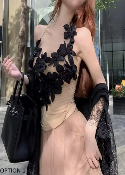 New Fancy Mesh Liner Backless Crop Top CODE: KAR3917