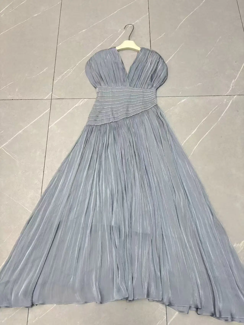 New style V-neck Short Sleeves Asymmetrical Ankle Length Pullover Dress CODE: KAR3918