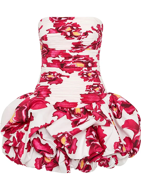 New sexy Strapless Printed Sleeveless High Waist Patchwork A-line Short Dress CODE: KAR3919
