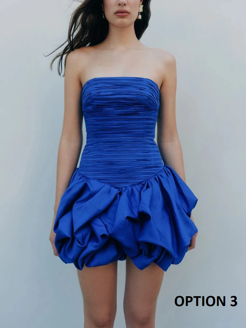 New sexy Strapless Printed Sleeveless High Waist Patchwork A-line Short Dress CODE: KAR3919