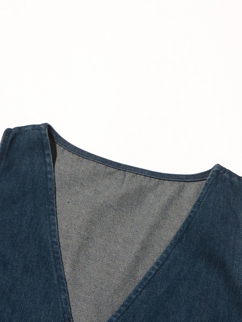 New style V Neck Sleeveless Solid Patchwork Feathers Pullover Mini Dress CODE: KAR3920