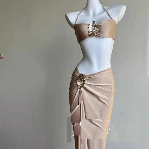 New Fashion Sexy Neckline & Elegant Long Dress Swimming Set CODE: KAR3923