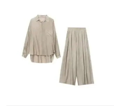 New Fashion Tencel Stir Fried Tie Dye Relaxed Shirt And Pants Two-piece Set CODE: KAR3924
