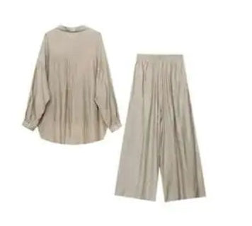 New Fashion Tencel Stir Fried Tie Dye Relaxed Shirt And Pants Two-piece Set CODE: KAR3924