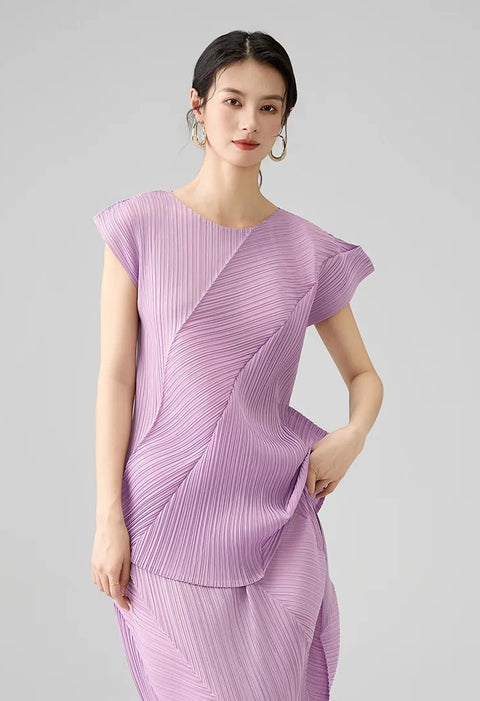 New Fashion Round Neck Top & Twill Skirt Set CODE: KAR3925