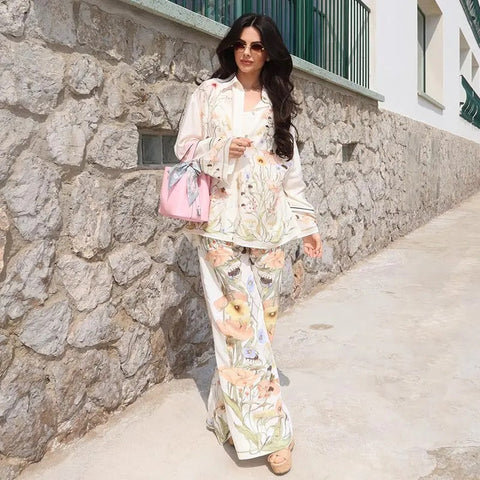 New Fashion Printed Long Sleeve Shirt with Casual Pant 2 Pieces Set CODE: KAR3926