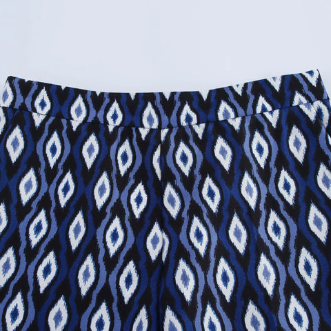 New Printed long sleeve collar Shirt & High Waist Pants Set CODE: KAR3927