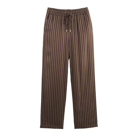 New Fashion Casual Loose Striped Pants Lapel Long Full Sleeve Shirt CODE: KAR3930