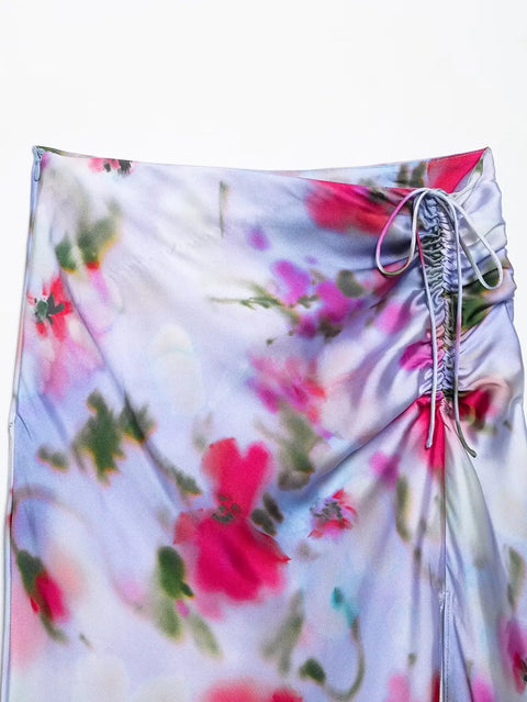 New Fashion Casual Printed Tank Top with Bowknot and Midi Pencil Skirt 2 Pieces Sets CODE: KAR3931
