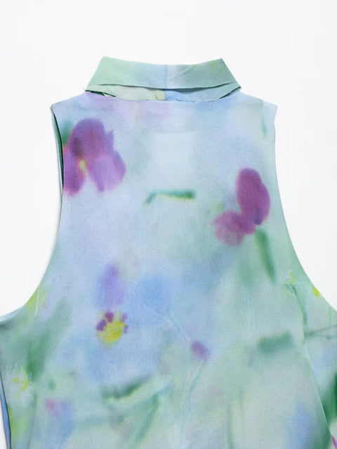 New Fashion Casual Printed Tank Top with Bowknot and Midi Pencil Skirt 2 Pieces Sets CODE: KAR3931
