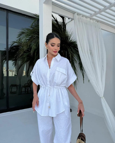 New Fashionable Casual Wind Drawstring Pocket Two Piece Set CODE: KAR3932