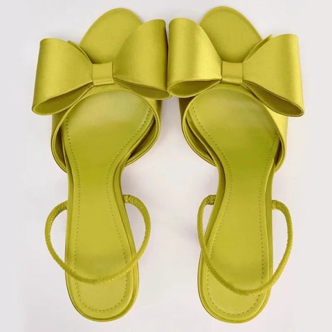 New Fashion Satin Butterfly-Knot Pointed Peep Toe High Heels Sandals CODE: KAR3942