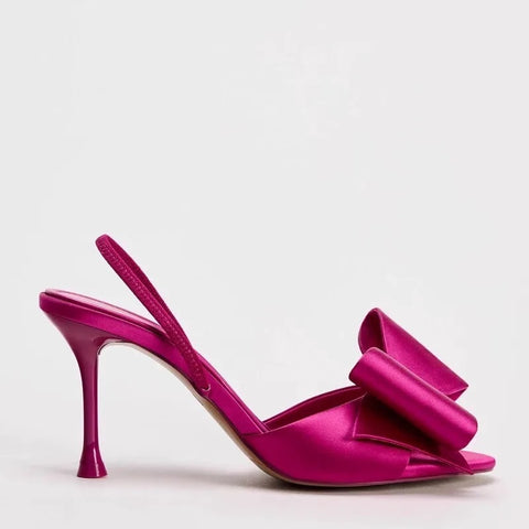 New Fashion Satin Butterfly-Knot Pointed Peep Toe High Heels Sandals CODE: KAR3942