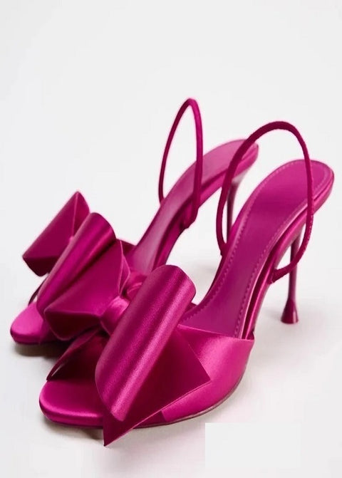 New Fashion Satin Butterfly-Knot Pointed Peep Toe High Heels Sandals CODE: KAR3942