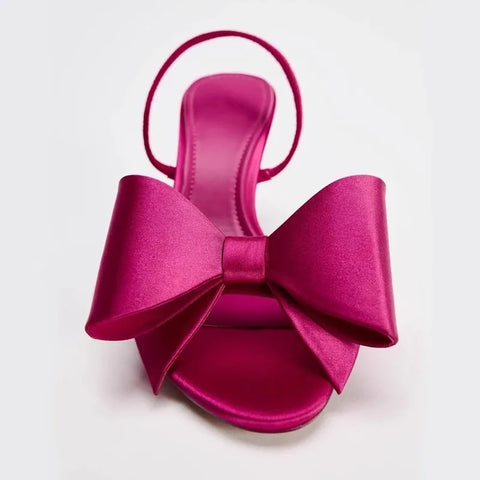 New Fashion Satin Butterfly-Knot Pointed Peep Toe High Heels Sandals CODE: KAR3942