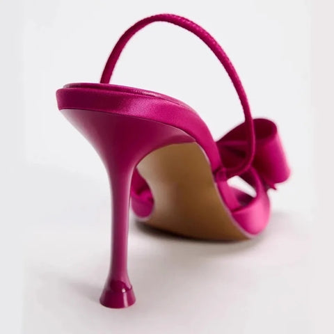 New Fashion Satin Butterfly-Knot Pointed Peep Toe High Heels Sandals CODE: KAR3942