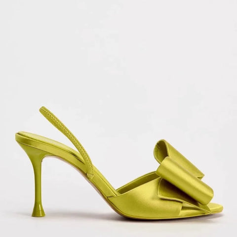 New Fashion Satin Butterfly-Knot Pointed Peep Toe High Heels Sandals CODE: KAR3942