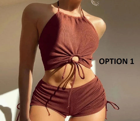 New Fashion Swimwear shorts Halter Bikini Set CODE: KAR3946