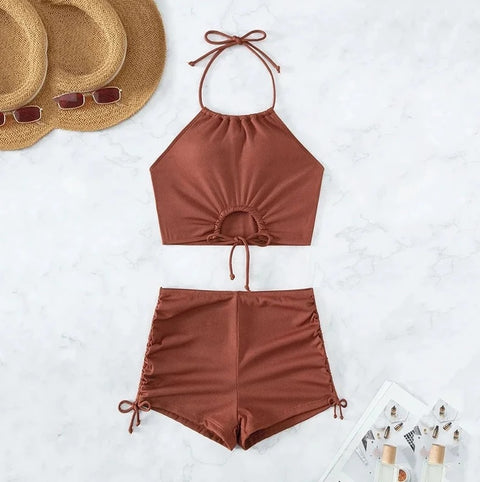 New Fashion Swimwear shorts Halter Bikini Set CODE: KAR3946