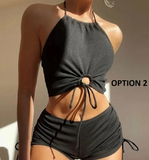 New Fashion Swimwear shorts Halter Bikini Set CODE: KAR3946