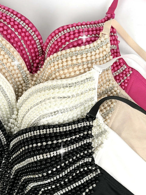 New Pearl Diamond Sexy Fishbone Bustier Outer Costume Top CODE: KAR3962