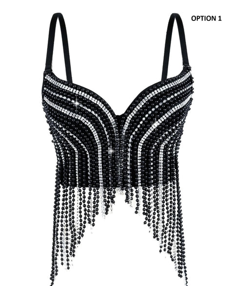 New Pearl Diamond Sexy Fishbone Bustier Outer Costume Top CODE: KAR3962