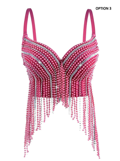 New Pearl Diamond Sexy Fishbone Bustier Outer Costume Top CODE: KAR3962