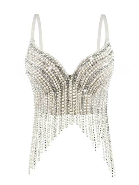 New Pearl Diamond Sexy Fishbone Bustier Outer Costume Top CODE: KAR3962