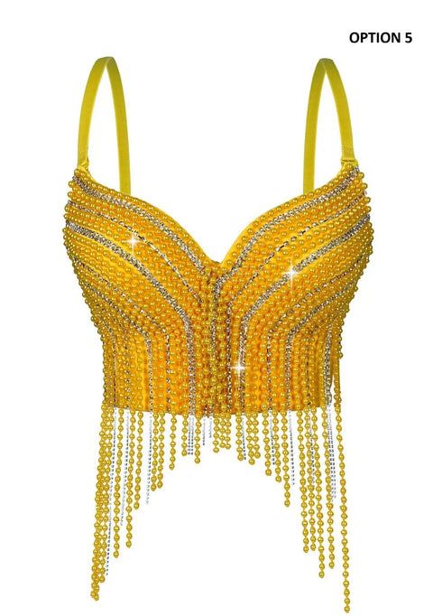 New Pearl Diamond Sexy Fishbone Bustier Outer Costume Top CODE: KAR3962