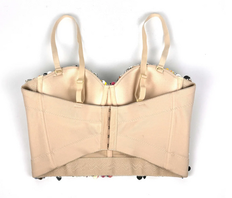 New Outer Wear Sequins Diamond Sexy Fishbone Bra Top CODE: KAR3963