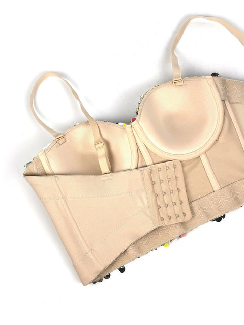 New Outer Wear Sequins Diamond Sexy Fishbone Bra Top CODE: KAR3963