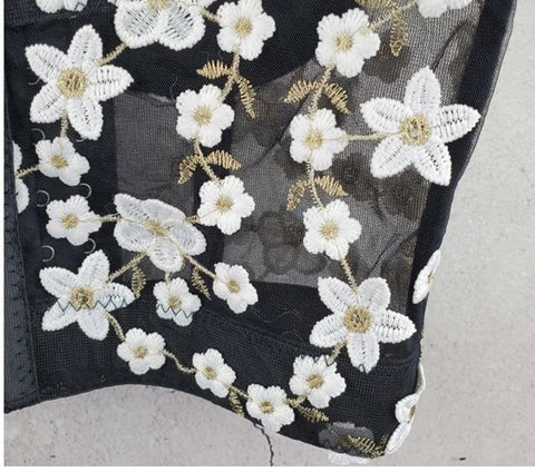 New Sexy Embroidered Floral Off Shoulder Backless Top CODE: KAR3964