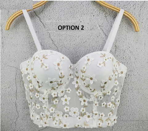 New Sexy Embroidered Floral Off Shoulder Backless Top CODE: KAR3964