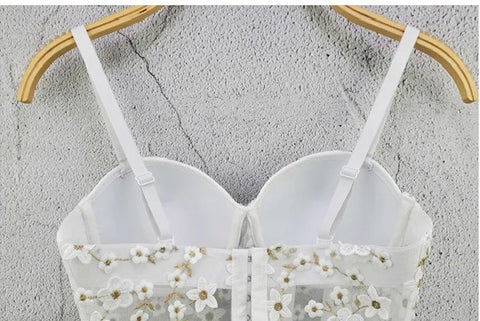 New Sexy Embroidered Floral Off Shoulder Backless Top CODE: KAR3964