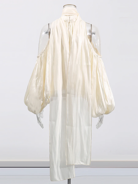 New Designer Shoulder Leakage Short Sleeve Commute Blouse Top CODE: KAR3973