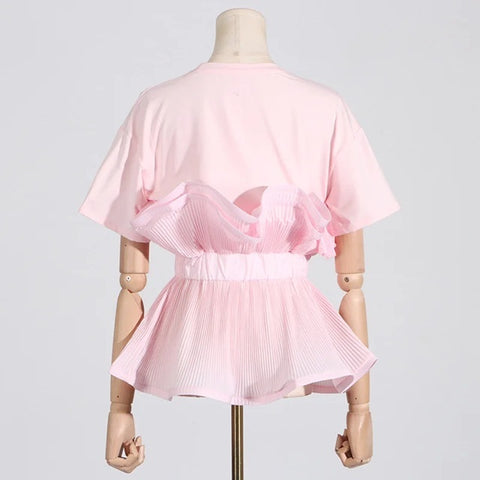 New Slim Waist Design O-neck Short Sleeve Cotton T-shirt Top CODE: KAR3975