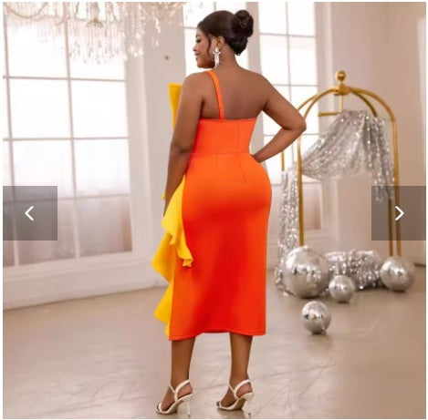 New Strapless Ruffled Personality Party Dress CODE: KAR3982