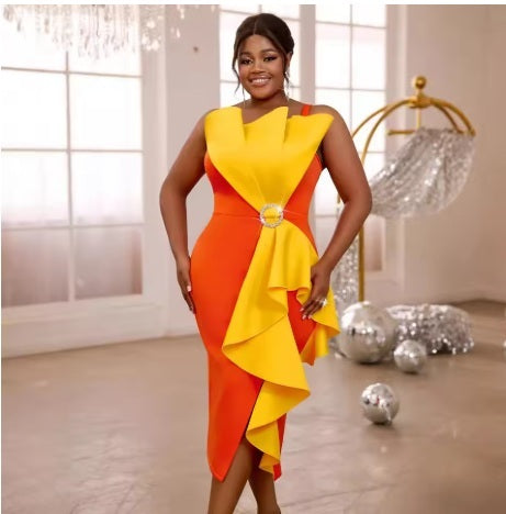 New Strapless Ruffled Personality Party Dress CODE: KAR3982