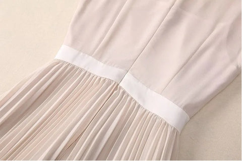 New Spliced Strip Pleated Sleeveless Patchwork Mesh Elegant Dress CODE: KAR3983
