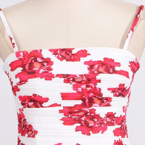 New Printed Waist Slim Slit Sleeveless Sexy Dress CODE: KAR3985