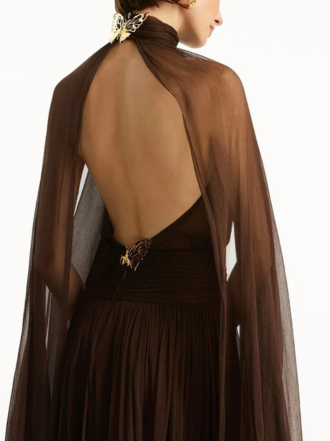 New high-neck bow sexy backless dress CODE: KAR3986